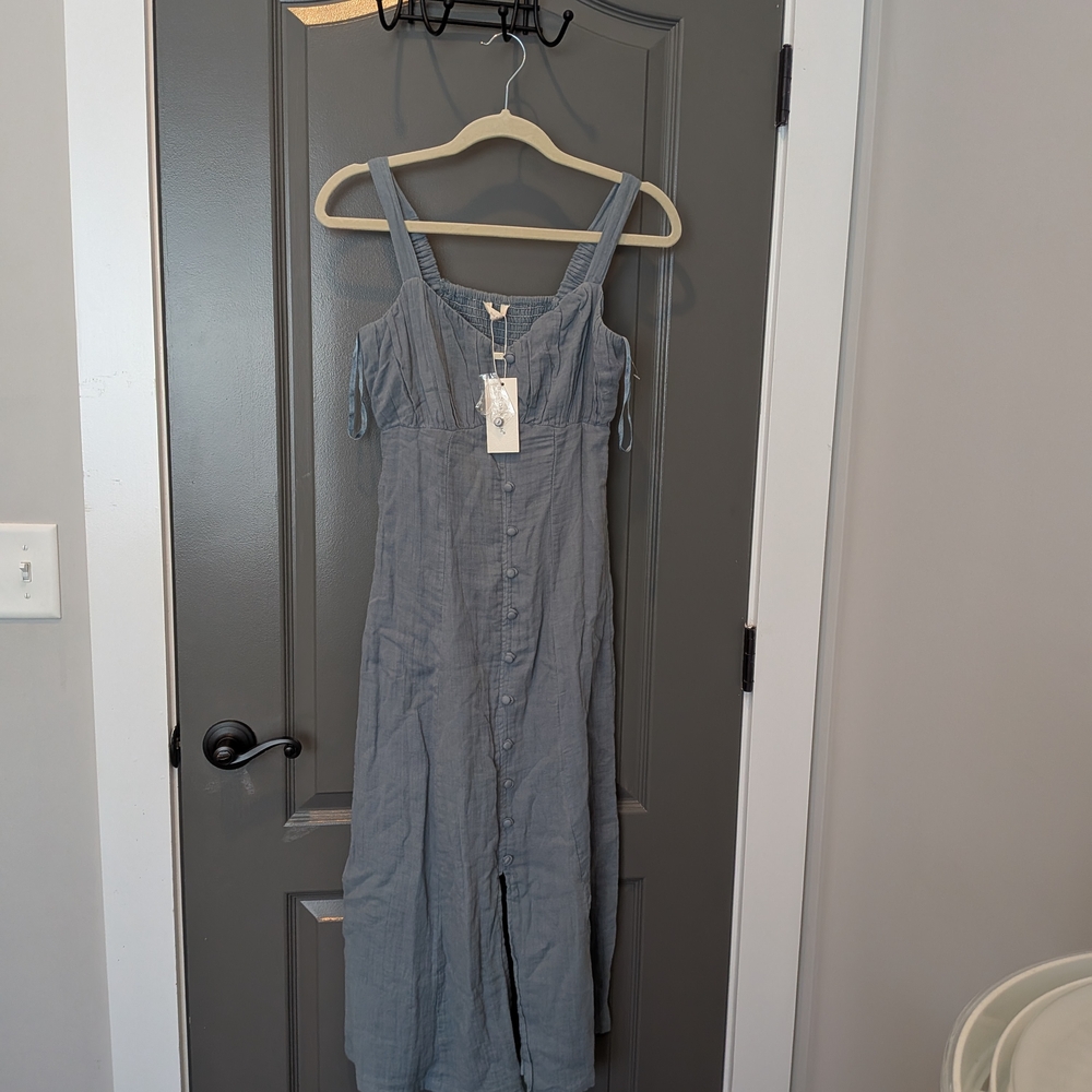 Sim & Sam Blue Strappy Midi Dress